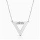Sterling Silver Engraved Triangle Necklace