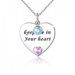 keep me in your heart - engraved heart pendant