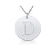 sterling silver disc pendant with initial letter 