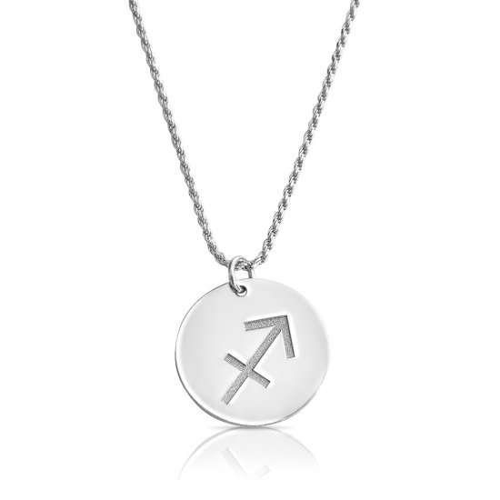 zodiac necklace in sterling silver : Sagittarius
