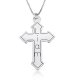 personalized engraved cross necklace in sterling silver