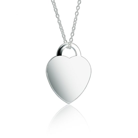 small heart pendant necklace in sterling silver