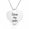 Engraved Heart Necklace for Mother In Sterling Silver
