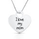 Engraved Heart Necklace for Mother In Sterling Silver