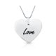 engraved heart pendant in 925 sterling silver