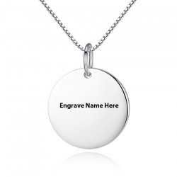 personalized disc necklace in 925 sterling silver personalized disc necklace in 925 sterling silver