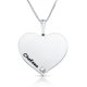 Dainty engraved heart necklace in sterling silver & swarovski