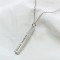 3D bar necklace in sterling silver with blue zirconia charm