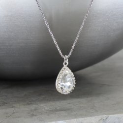 crystal from swarovski necklace - fancy clear pear stone  crystal from swarovski necklace - fancy clear pear stone