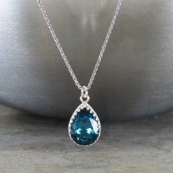 crystal from swarovski necklace - pear fancy emerald stone  crystal from swarovski necklace - pear fancy emerald stone