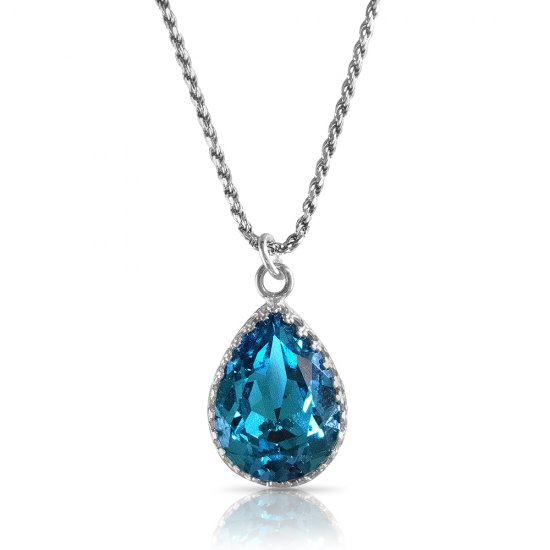 crystal from swarovski necklace - pear fancy emerald stone 