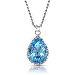 crystal from swarovski necklace - pear fancy aquamarine stone  crystal from swarovski necklace - pear fancy aquamarine stone