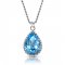 crystal from swarovski necklace - pear fancy aquamarine stone 