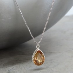 crystal from swarovski necklace - pear fancy light colorado topaz stone crystal from swarovski necklace - pear fancy light colorado topaz stone