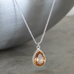 crystal from swarovski necklace - pear fancy light colorado topaz stone  crystal from swarovski necklace - pear fancy light colorado topaz stone
