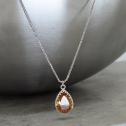 crystal from swarovski necklace - pear fancy light colorado topaz stone  crystal from swarovski necklace - pear fancy light colorado topaz stone