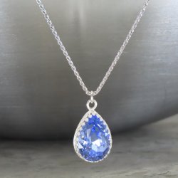 crystal from swarovski necklace - pear fancy provence lavender stone  crystal from swarovski necklace - pear fancy provence lavender stone