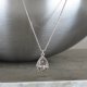 crystal from swarovski necklace - pear fancy crystal silver patina stone 
