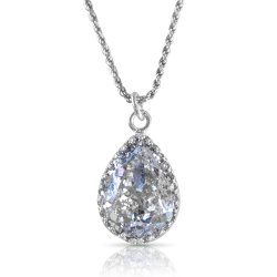 crystal from swarovski necklace - pear fancy crystal silver patina stone  crystal from swarovski necklace - pear fancy crystal silver patina stone