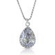 crystal from swarovski necklace - pear fancy crystal silver patina stone 