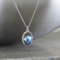 crystal from swarovski necklace with oval fancy stone - " crystal army green delite"  crystal from swarovski necklace with oval fancy stone - " crystal army green delite"
