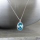 crystal from swarovski necklace with oval fancy stone - " light turquoise"