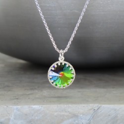 crystal from swarovski necklace with round stone - " crystal vitrail medium"