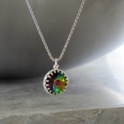 crystal from swarovski necklace with round stone - " crystal vitrail medium" crystal from swarovski necklace with round stone - " crystal vitrail medium"