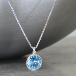 crystal from swarovski necklace with round stone - " aquamarine" crystal from swarovski necklace with round stone - " aquamarine"