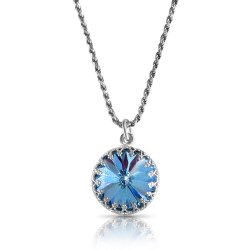 crystal from swarovski necklace with round stone - " aquamarine" crystal from swarovski necklace with round stone - " aquamarine"
