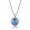 crystal from swarovski necklace with round stone - " aquamarine"