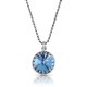 crystal from swarovski necklace with round stone - " aquamarine"