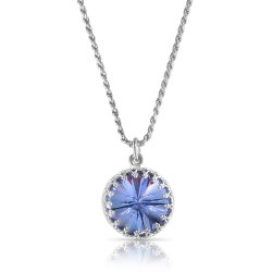 crystal from swarovski necklace with round stone - " violet" crystal from swarovski necklace with round stone - " violet"