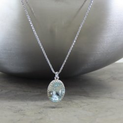 crystal from swarovski necklace with oval fancy stone - "  light azore"  crystal from swarovski necklace with oval fancy stone - "  light azore"