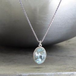 crystal from swarovski necklace with oval fancy stone - " light azore" crystal from swarovski necklace with oval fancy stone - " light azore"