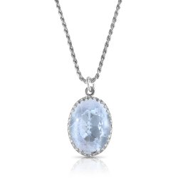 crystal from swarovski necklace with oval fancy stone - "  light azore"  crystal from swarovski necklace with oval fancy stone - "  light azore"