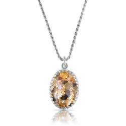 Crystal From Swarovski Necklace With Oval Fancy Stone -"Light Colorado Topaz" Crystal From Swarovski Necklace With Oval Fancy Stone -"Light Colorado Topaz"