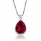 Crystal From Swarovski Necklace - pear fancy stone - siam 