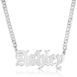 Gothic name necklace in sterling silver  Gothic name necklace in sterling silver
