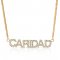 gold plated diamond name necklace - capital letters 