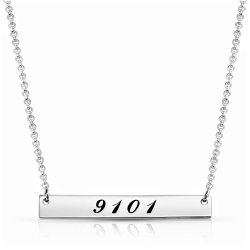 Lucky Number Bar Neckalce - 925 sterling silver Lucky Number Bar Neckalce - 925 sterling silver