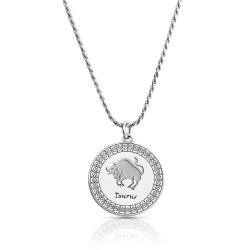 sterling silver zodiac pendant : taurus sterling silver zodiac pendant : taurus