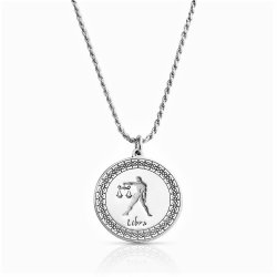sterling silver zodiac pendant : libra  sterling silver zodiac pendant : libra