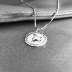 sterling silver zodiac pendant : capricorn
