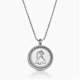 sterling silver zodiac pendant : aquarius