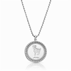 sterling silver zodiac pendant : aries sterling silver zodiac pendant : aries