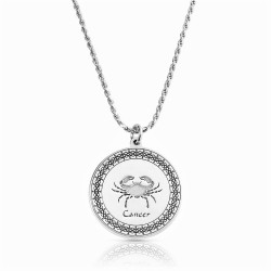 sterling silver zodiac pendant : cancer sterling silver zodiac pendant : cancer