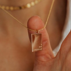 engraved rectangle necklace  engraved rectangle necklace