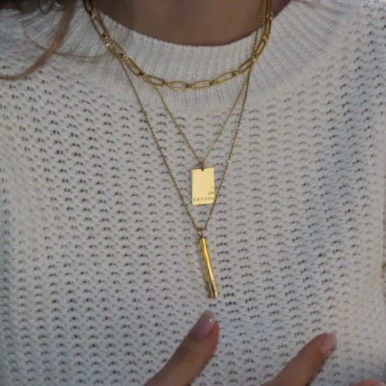 engraved rectangle necklace 