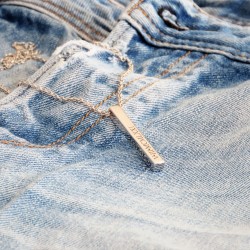 3D Bar Necklace with Roman Numeral in Sterling Silver